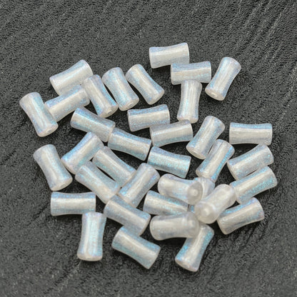 FS2154- 6×12Mm Milky Way Fine Glitter Bamboo - Joint Beads