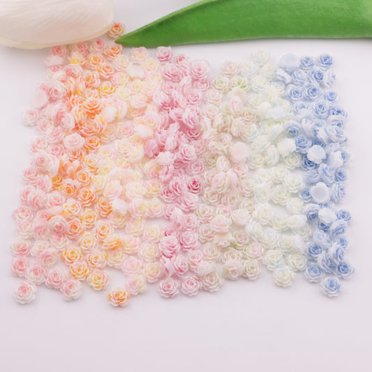 FS5396- 6mm Luminous Rose Flowers Charms Glow-in-the-Dark Soft Small Rose Patches