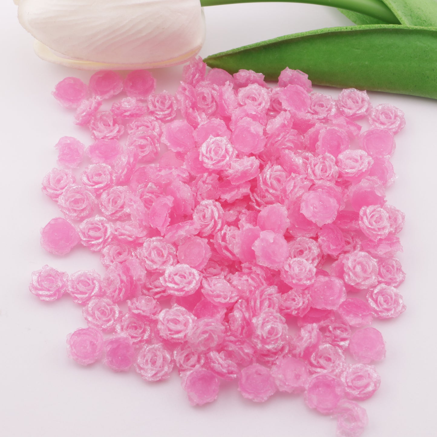 FS5733- 10mm Soft Flower Charms Soft Flower Patches Luminous Glow-In-The-Dark