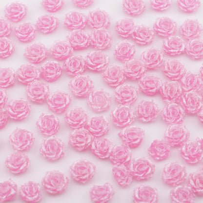 FS5733- 10mm Soft Flower Charms Soft Flower Patches Luminous Glow-In-The-Dark