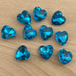 [KM2243]- 14mm Love Heart Crystal Diamonds, Sharp Bottom