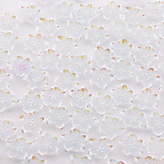 FS5595- 14mm UV Lily Soft Flower Charms Colored-plated Lily Soft Flower Patches
