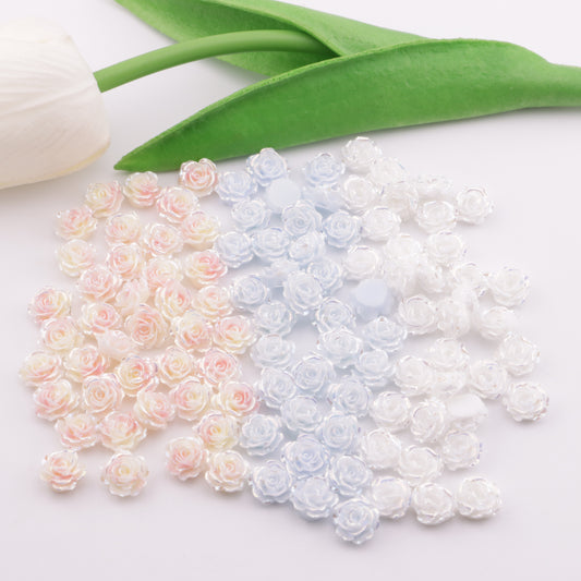 FS5327- 10mm UV Coated Soft Flower Charms With Luminous Glow