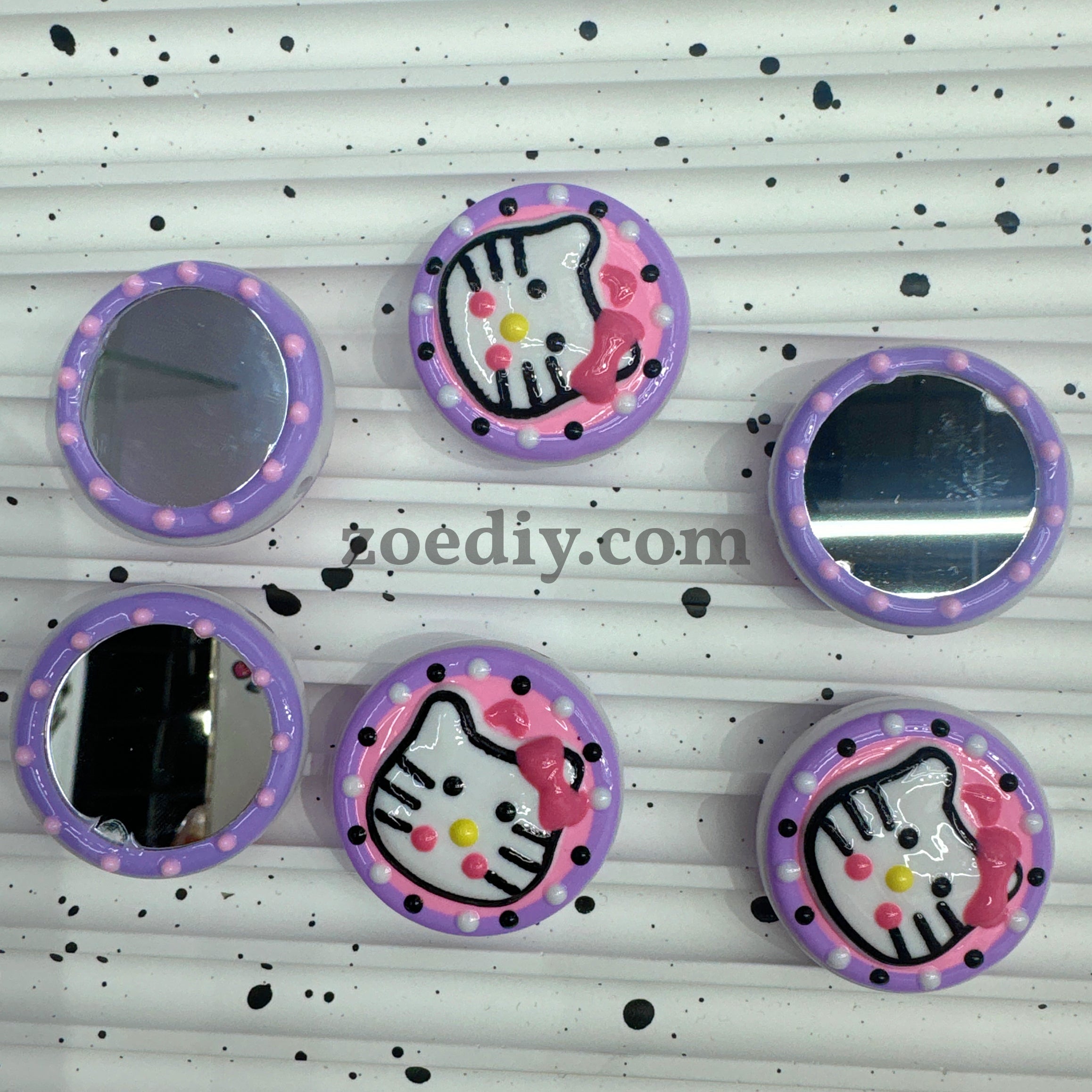 FS0346- Pink HK Mirror Freehand Painting Beads Fit For Beadable Pens