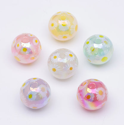 FS0549- 16mm Daisy Print Acrylic Beads