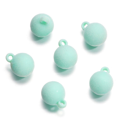 FS0348- 16Mm Round Flocked Beads Charms Acrylic Round Beads For Car Hanging