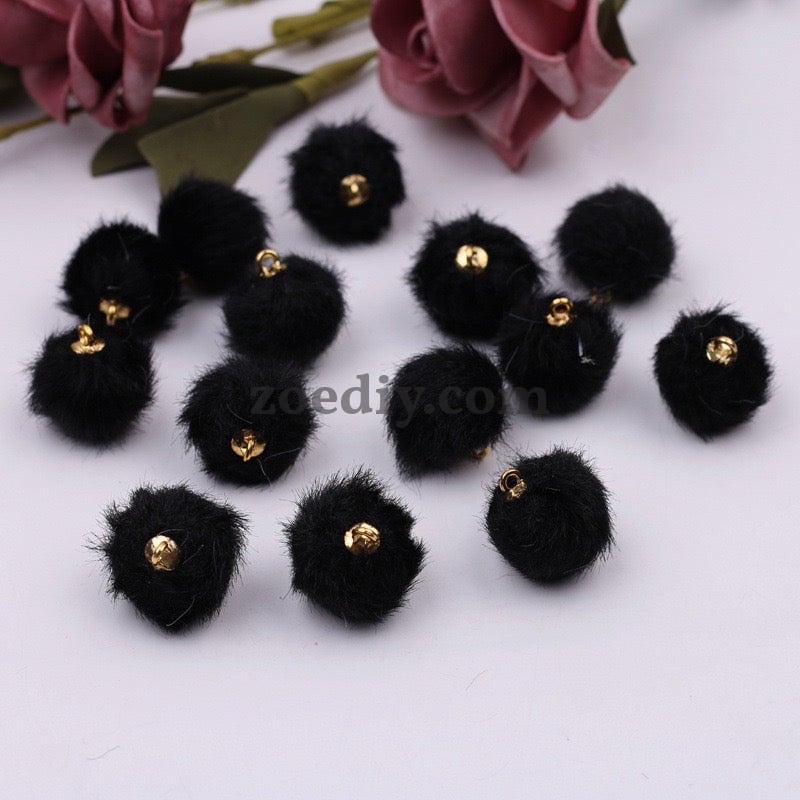 FS0352- 16MM Mixed Color Imitation Mink Plush Beads For Making Car Hangers