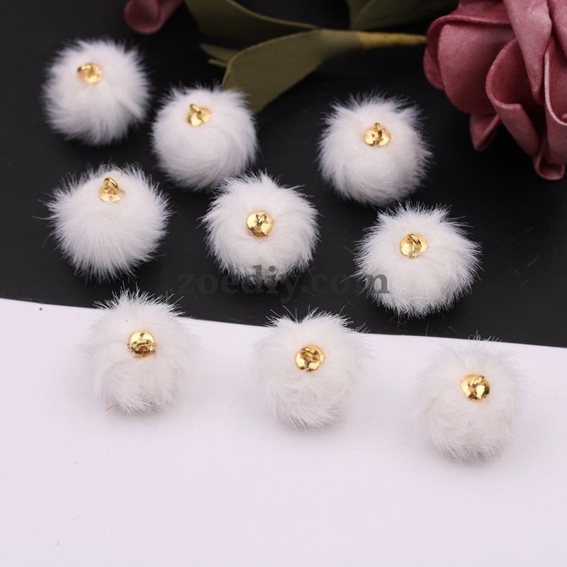 FS0352- 16MM Mixed Color Imitation Mink Plush Beads For Making Car Hangers