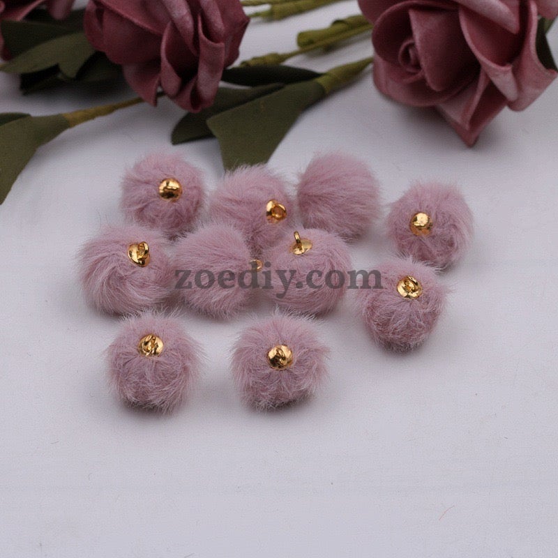 FS0352- 16MM Mixed Color Imitation Mink Plush Beads For Making Car Hangers