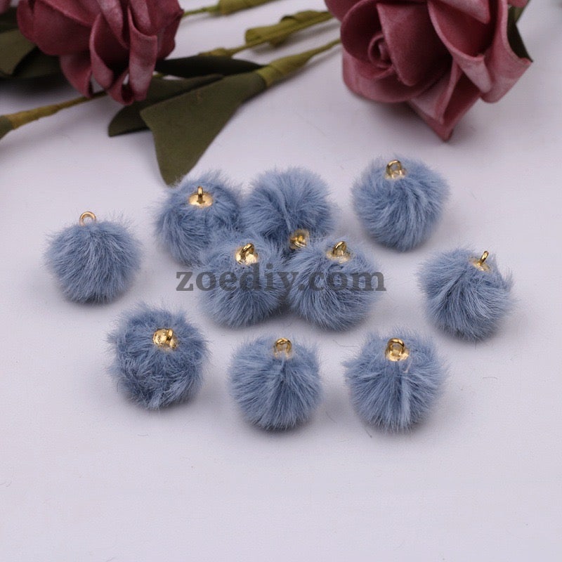 FS0352- 16MM Mixed Color Imitation Mink Plush Beads For Making Car Hangers