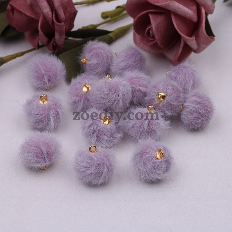 FS0352- 16MM Mixed Color Imitation Mink Plush Beads For Making Car Hangers