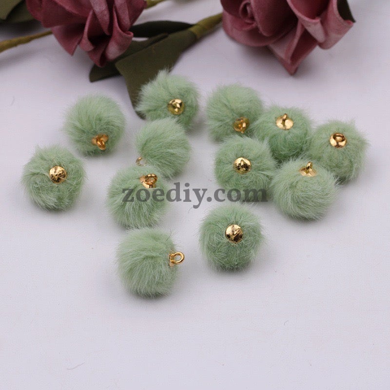 FS0352- 16MM Mixed Color Imitation Mink Plush Beads For Making Car Hangers