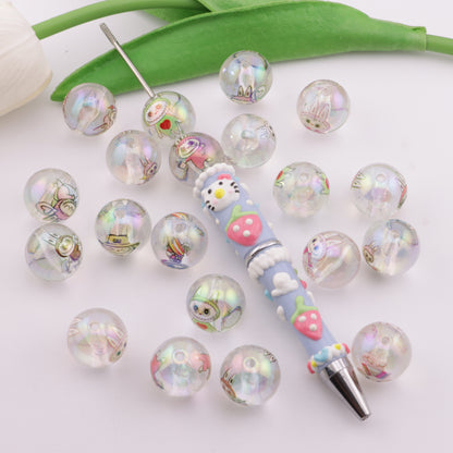 FS5804- 16mm Labubu Transparent Printed Beads