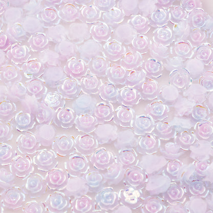 FS3769- 8mm UV Gold Foil Flower Charms Gold Foil Rose Flowers