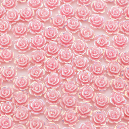 FS3603- 10mm Black White UV Rose Flower Charms Roses