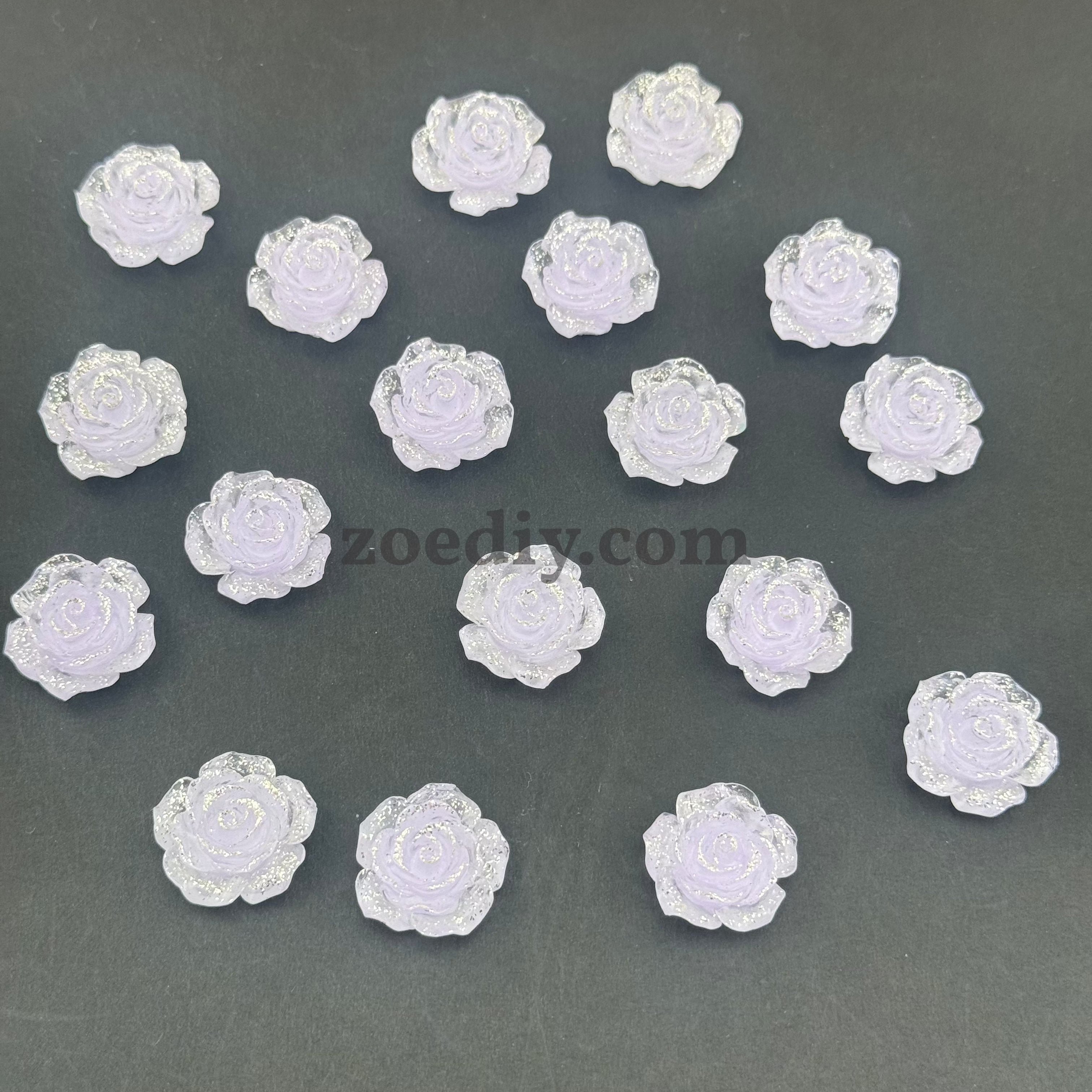 FS0059-18MM Mixed Color Fine Glitter Camellia Flower Resin Accessories For Making Fancy Beads