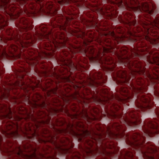 FS3750- 8mm Flocked Rose Flower Charms Flocked Rose