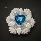 [KM6920]- 32mm Loving Heart Diamonds Round Fancy Beads ,with Flower, Fit Beadable Pens