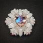 [KM6920]- 32mm Loving Heart Diamonds Round Fancy Beads ,with Flower, Fit Beadable Pens