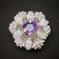 [KM6920]- 32mm Loving Heart Diamonds Round Fancy Beads ,with Flower, Fit Beadable Pens