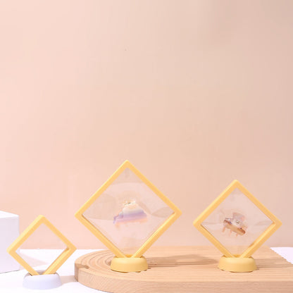 [KM6951]-7*7*2cm,[KM6952]-9*9*2cm,[KM6953]-11*11*2cm, PE Square Suspended Box Jewelry Box, Small Jewelry Ring Box, Suspended Anti-oxidation Exquisite Display Box, [KM6954]- 5.5*5.5*1.7cm Round Stands