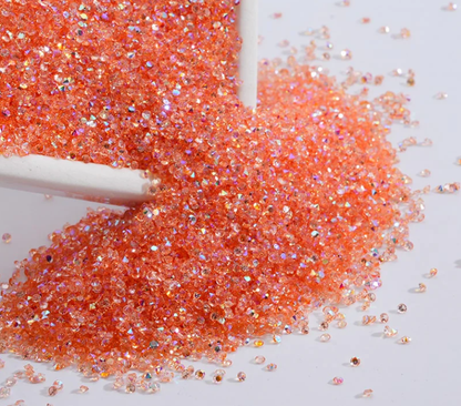 [KM1441]- (1.5mm Size) SS4 AB Color Sugar Crystal Diamonds, Mini Resin Rhinestone For Making Sugar Beads and Sugar Pens