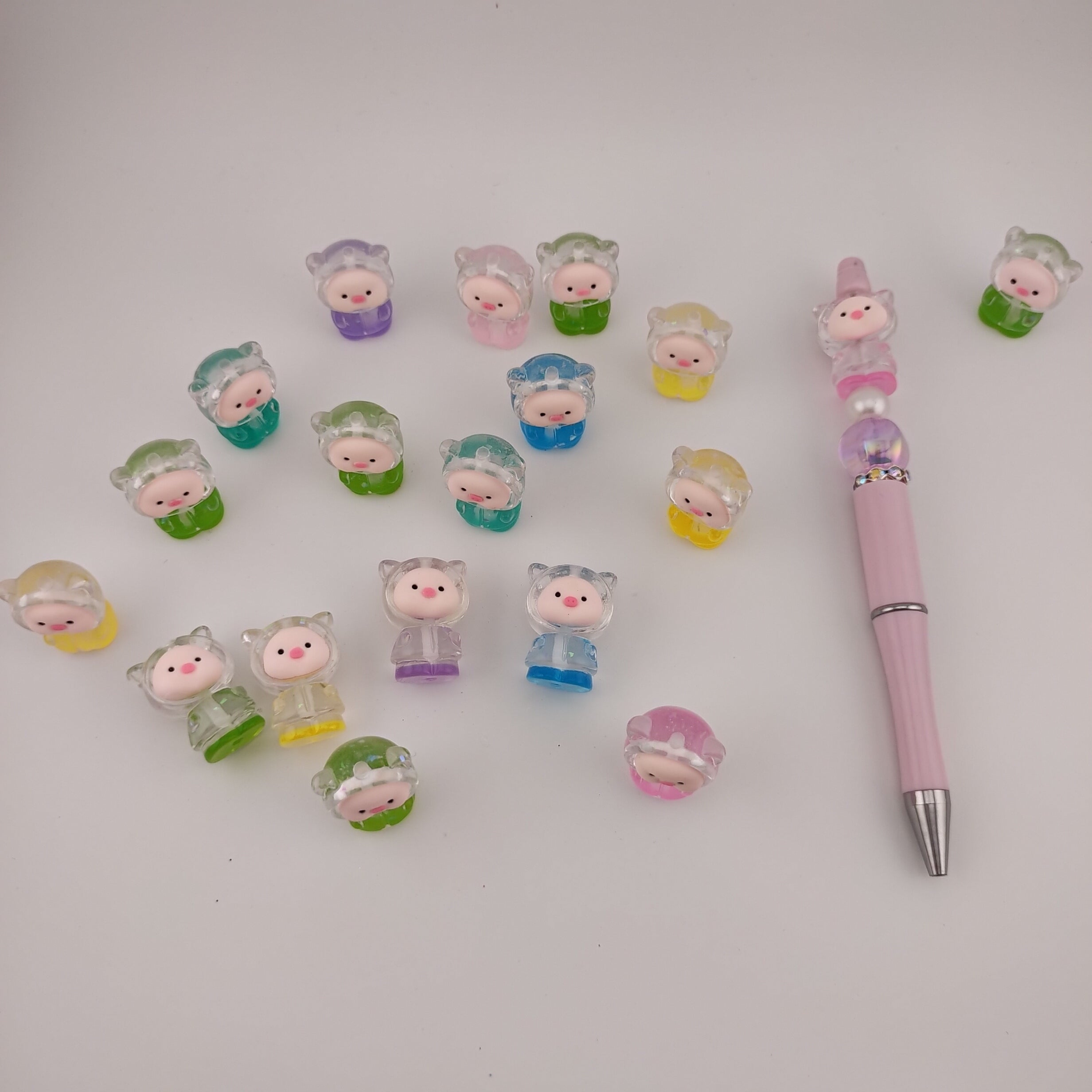 3D Mixed Color Pig Resin Beads Fit For Beadable Pens