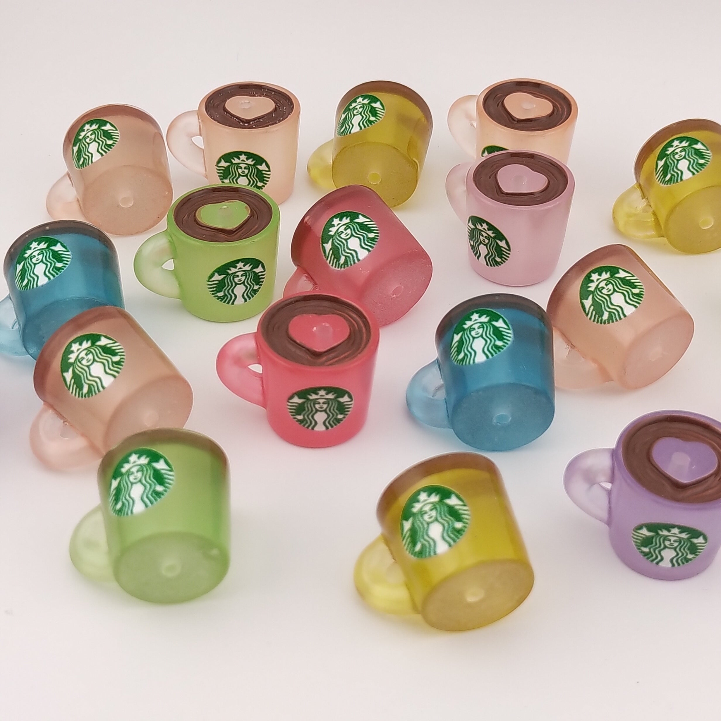 Mixed Color Glowing Starbucks Cup Resin Beads Fit For Beadable Pens