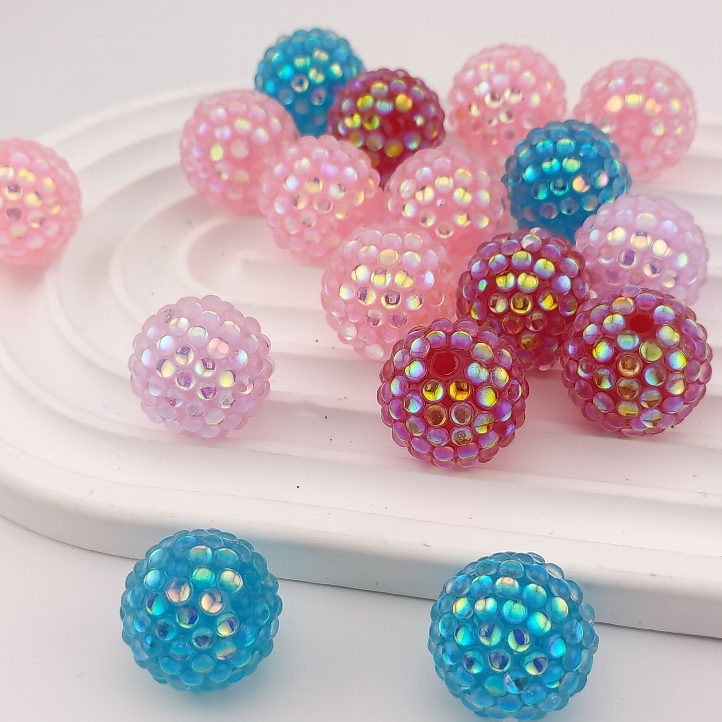 20MM Mixed Color Sparkling Resin Beads Fit For Beadable Pens