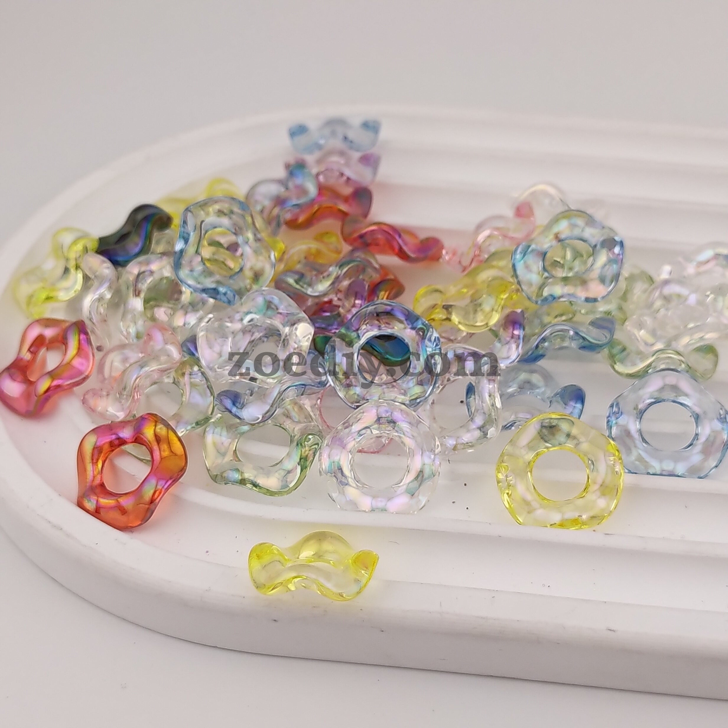 FS1108- 15MM  Clear Mixed Color Acrylic Spacer Fit For Beadable Pens