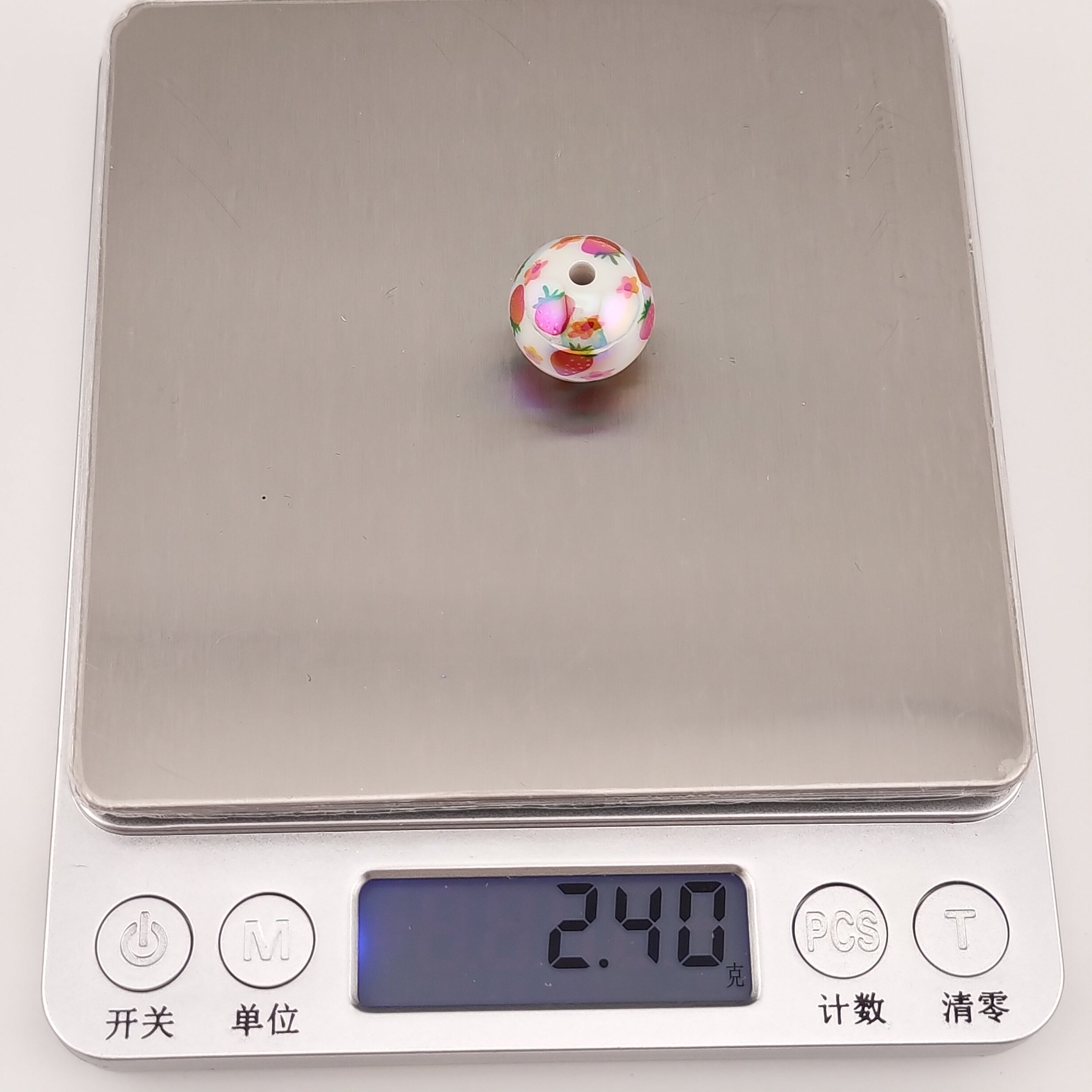 16MM Round Strawberry Printed Acrylic Beads Fit For Pens