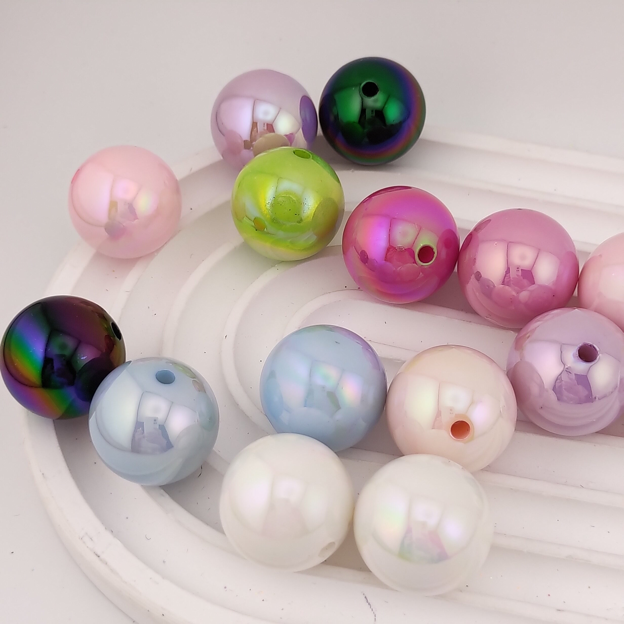 20MM Mixed Solid Color Acrylic Beads Fit For Beadable Pens