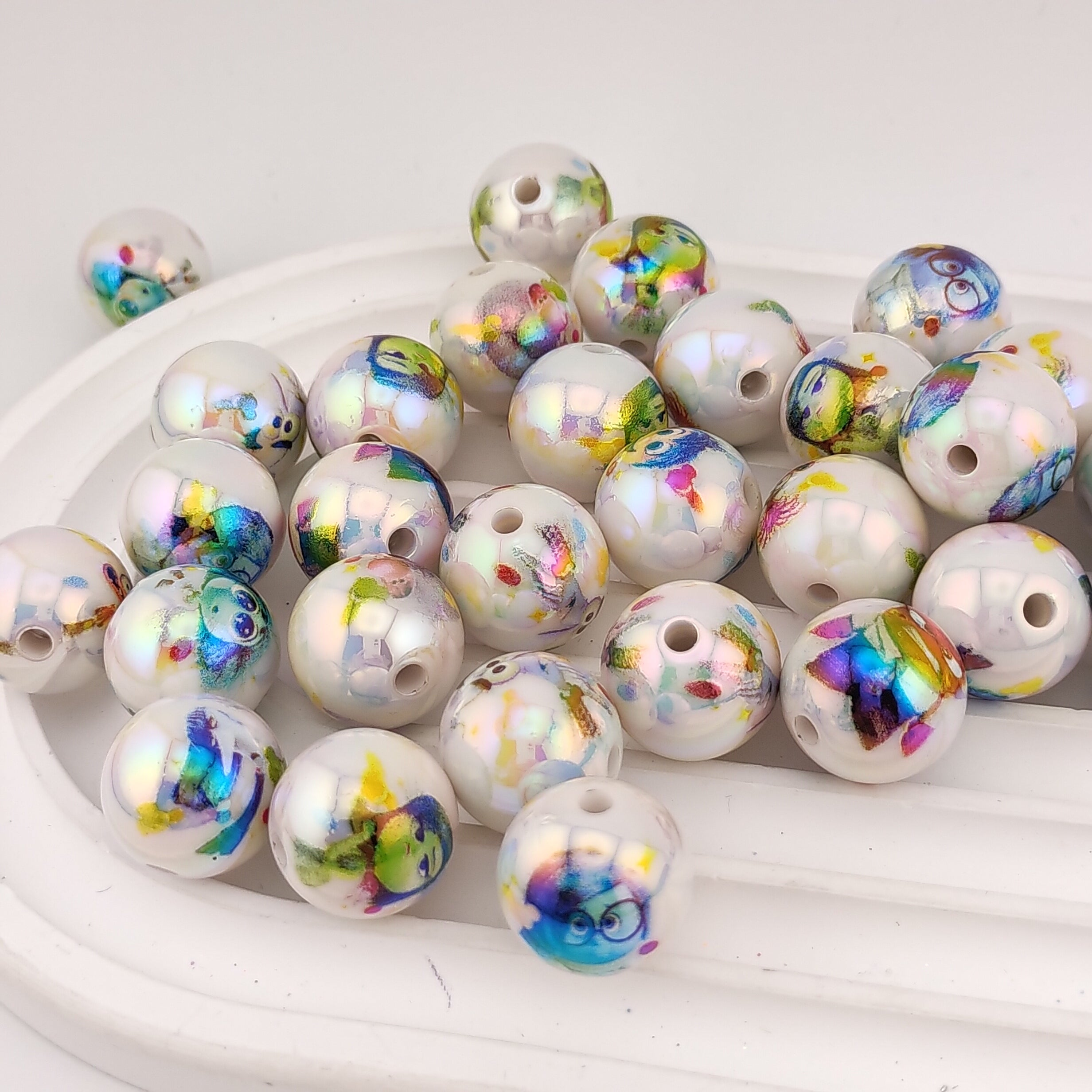 16MM Round Inside Out Printed Acrylic Beads Fit For Beadable Pens