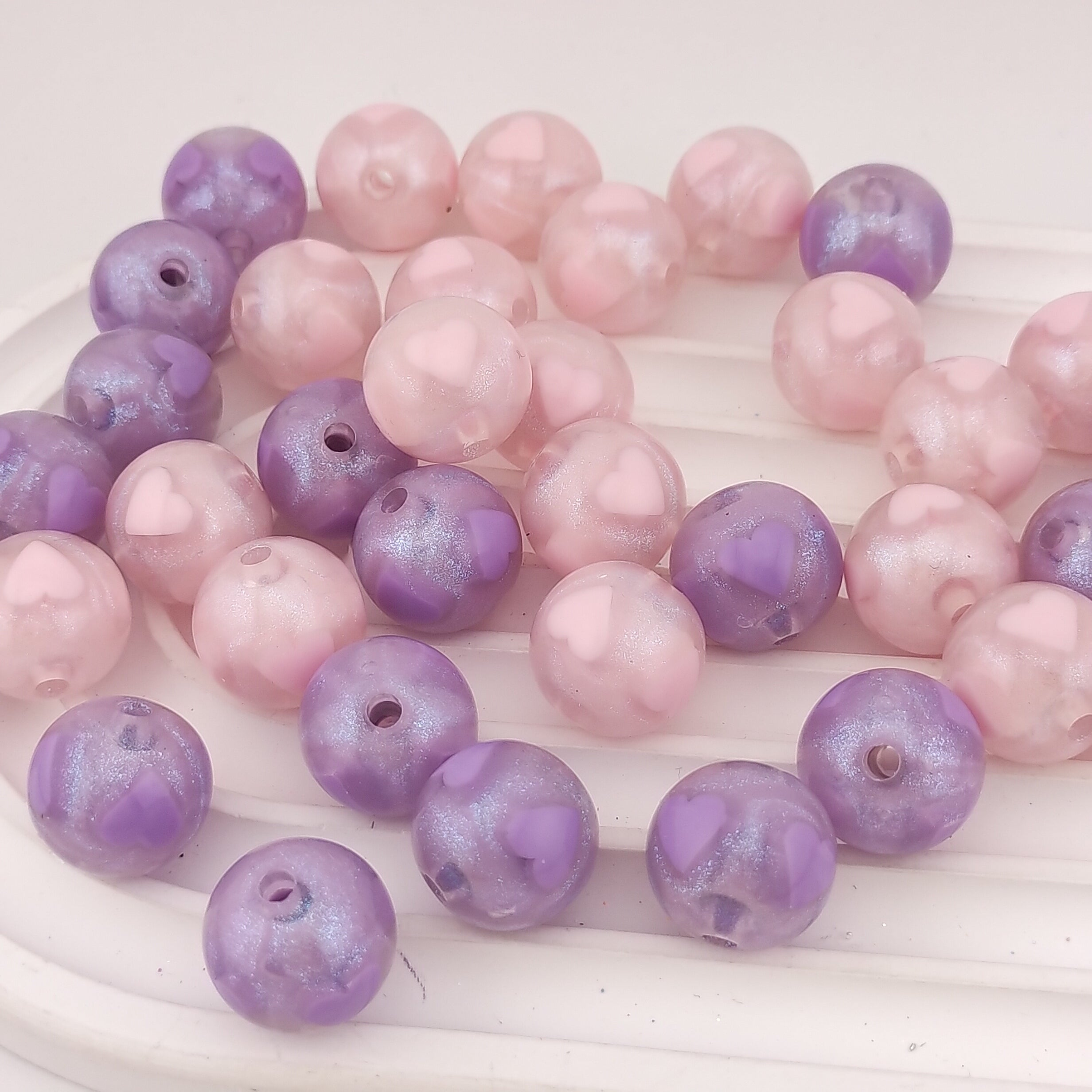 16MM Mixed Pink & Purple Acrylic  Beads Fit For Beadable Pens