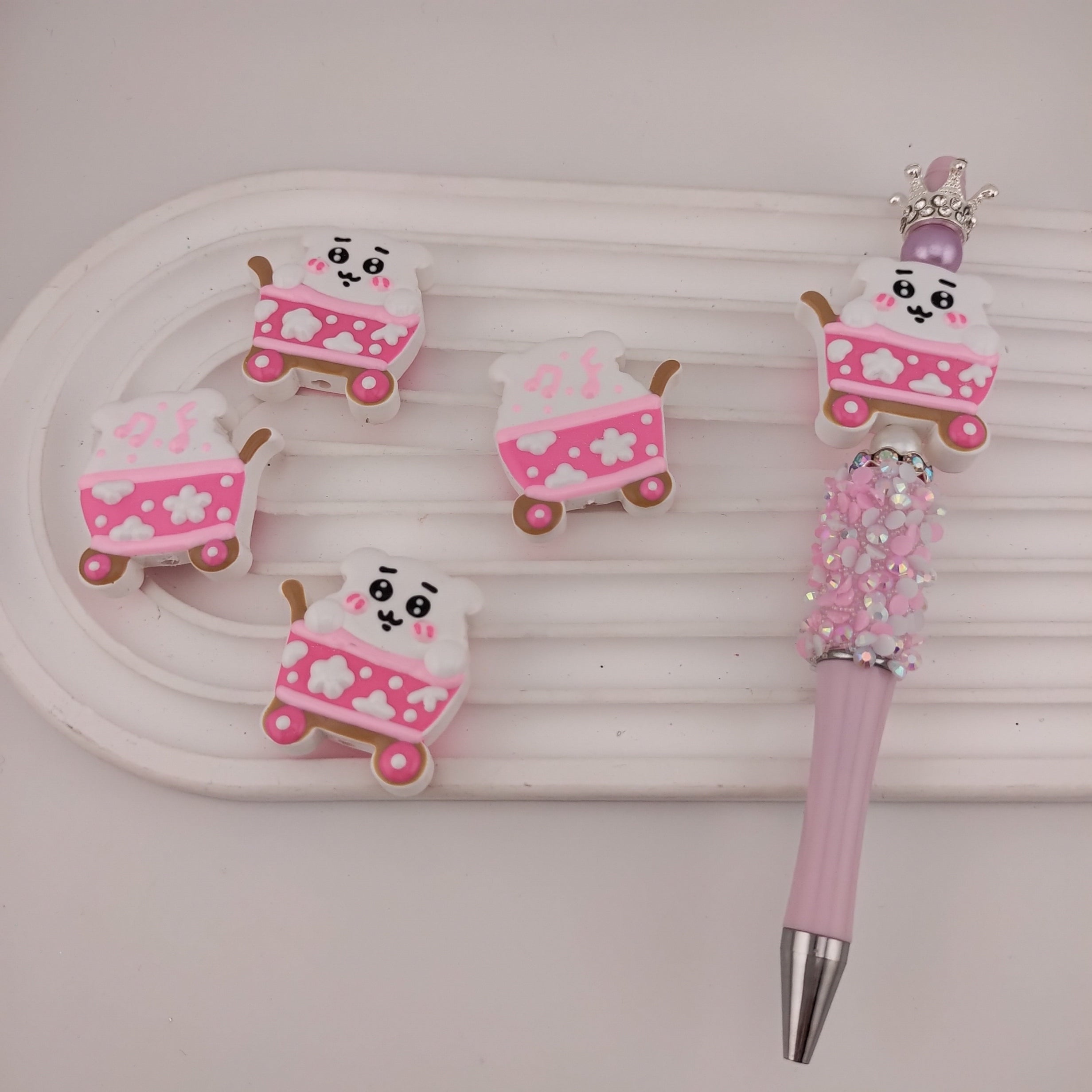 Cute Cartoon Hand Painted Beads Fit For Beadable Pens