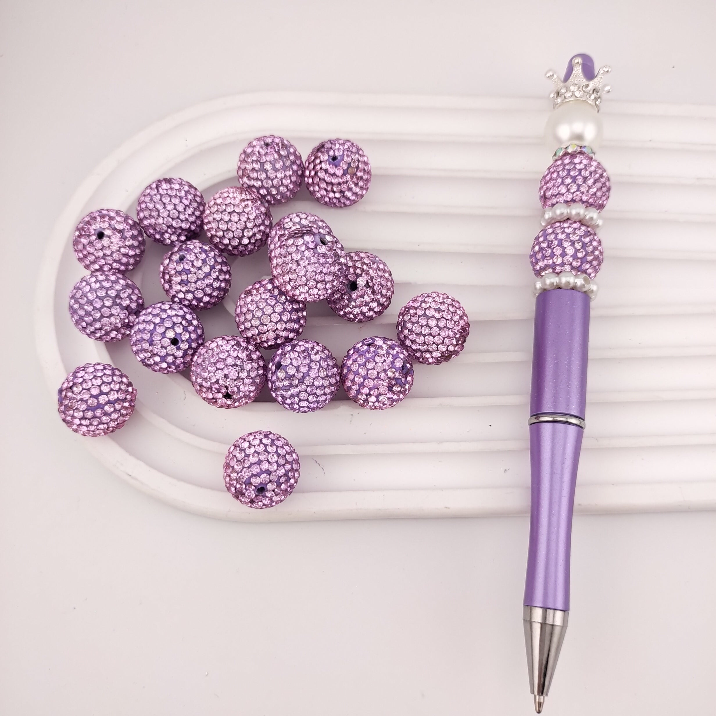 16MM Round Sparkling Clay Beads Fit For Beadable Pens