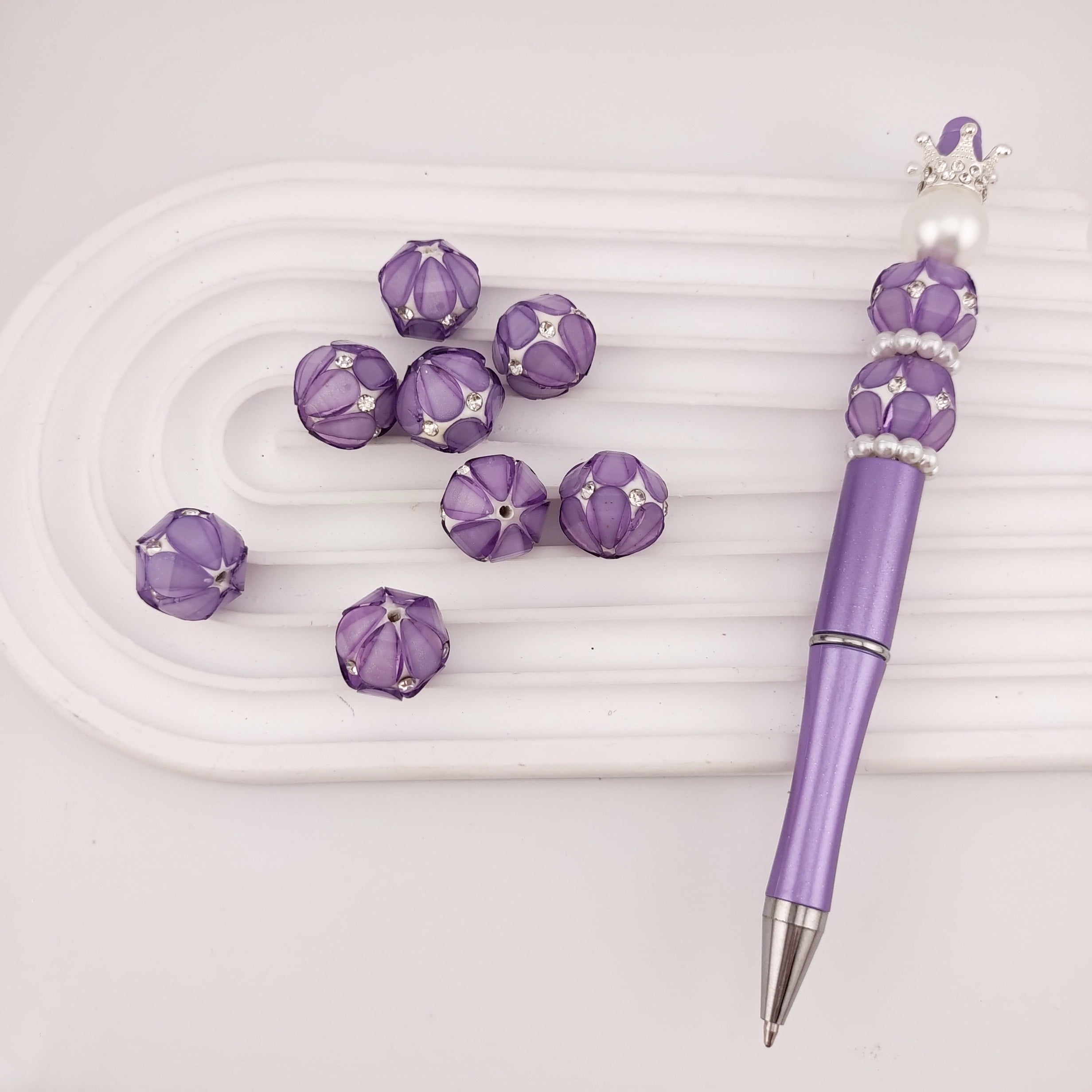 16MM Fancy Clay Beads With Rhinestones Fit For Beadable Pens