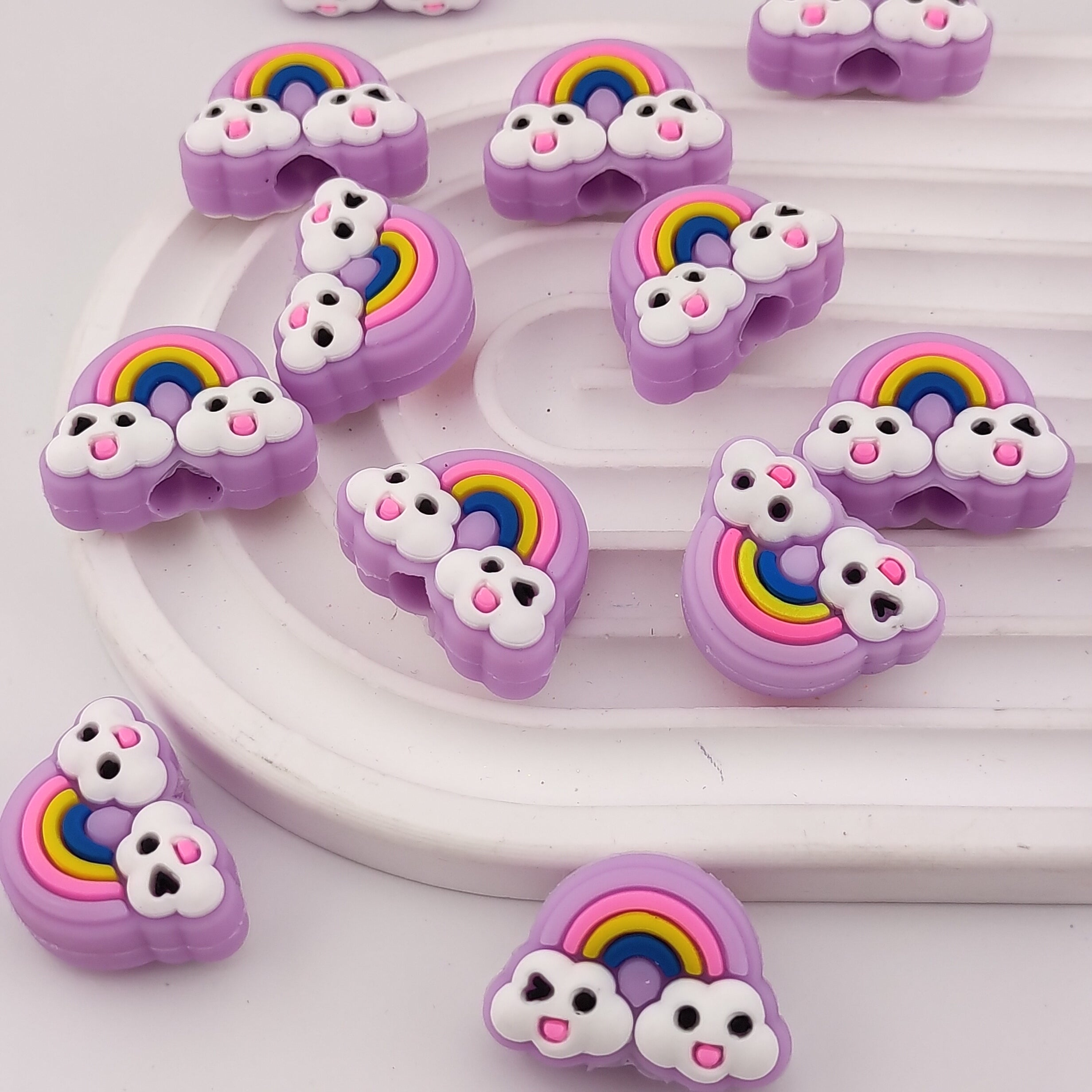 27MM Purple Rainbow Silicone Pen Topper