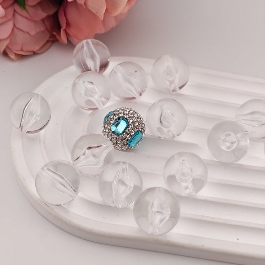 FS1207- 20mm Round Based Beads Transparent Round Bottom Beads
