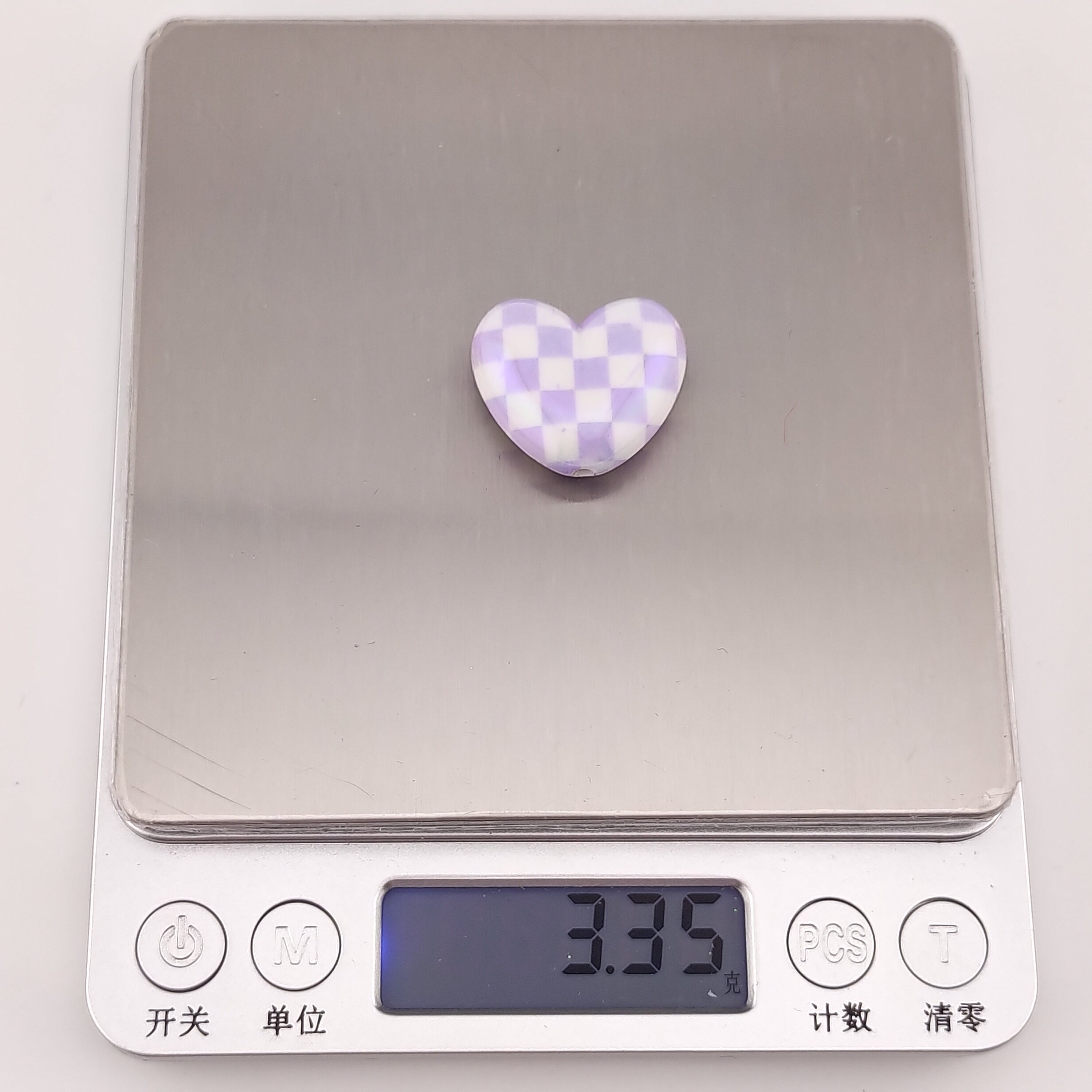 25MM Heart Check Pattern Acrylic Beads Fit For Beadable Pens