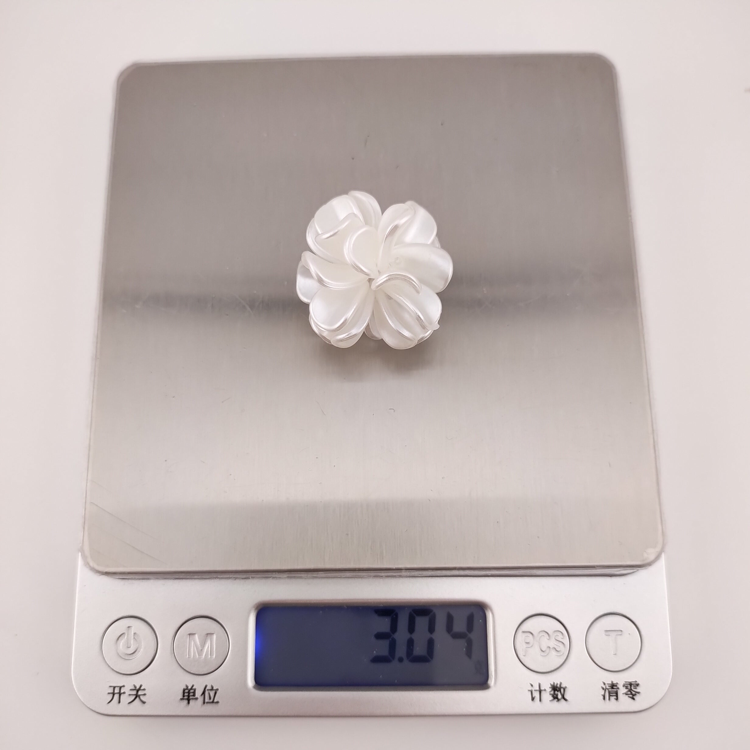 28MM Pearl Looking Flower Beads With  Ring Connector Fit For Beadable Pens