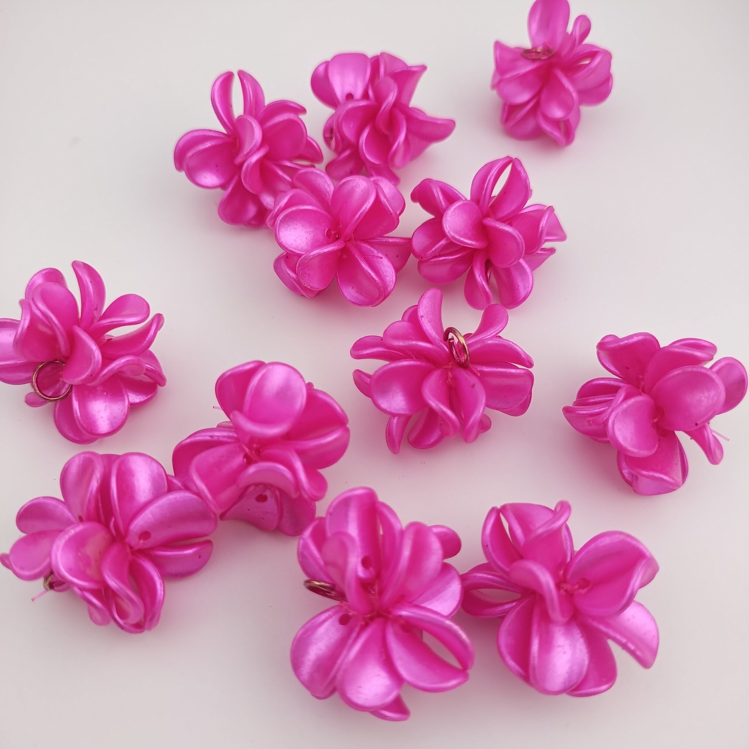 28MM Pearl Looking Flower Beads With  Ring Connector Fit For Beadable Pens