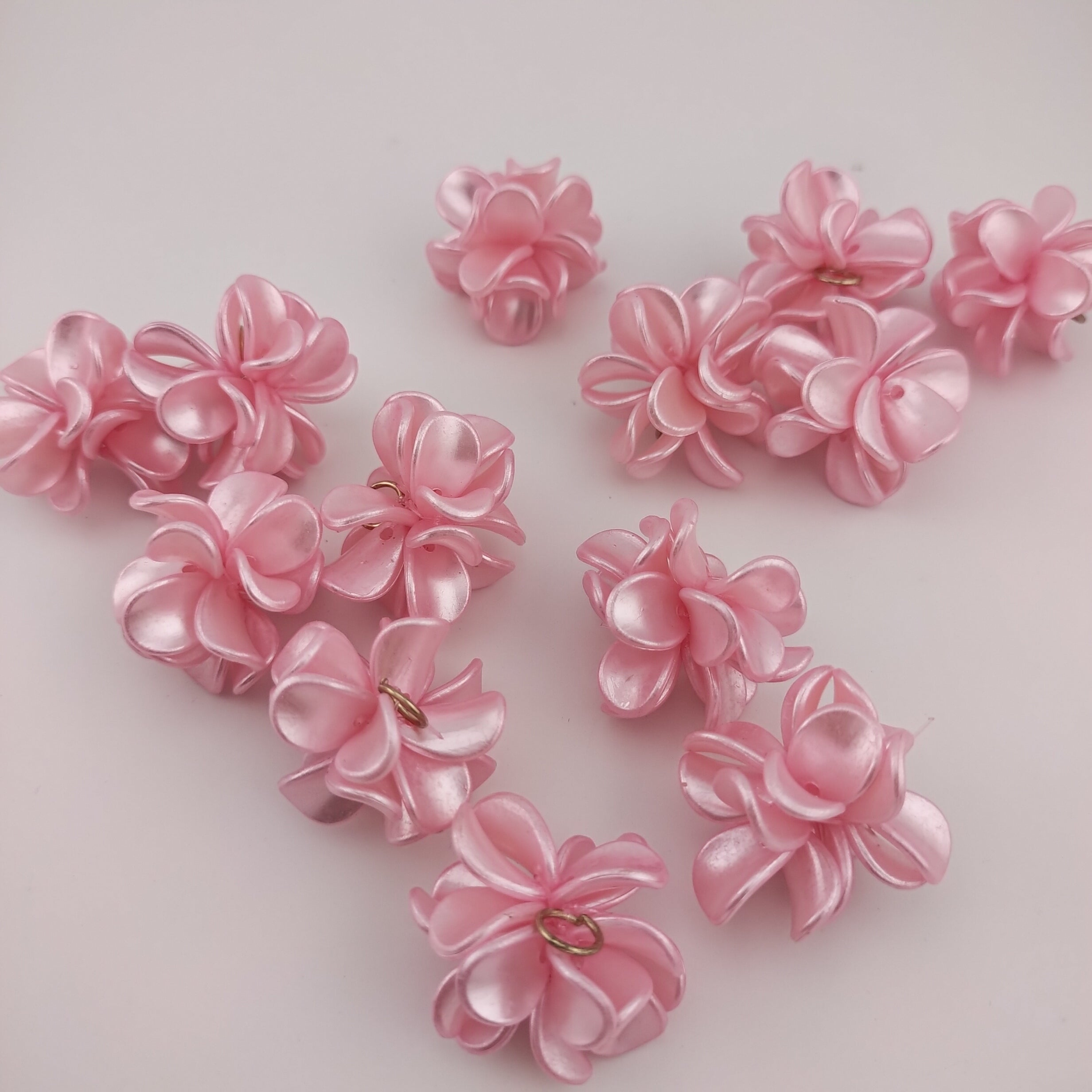 28MM Pearl Looking Flower Beads With  Ring Connector Fit For Beadable Pens