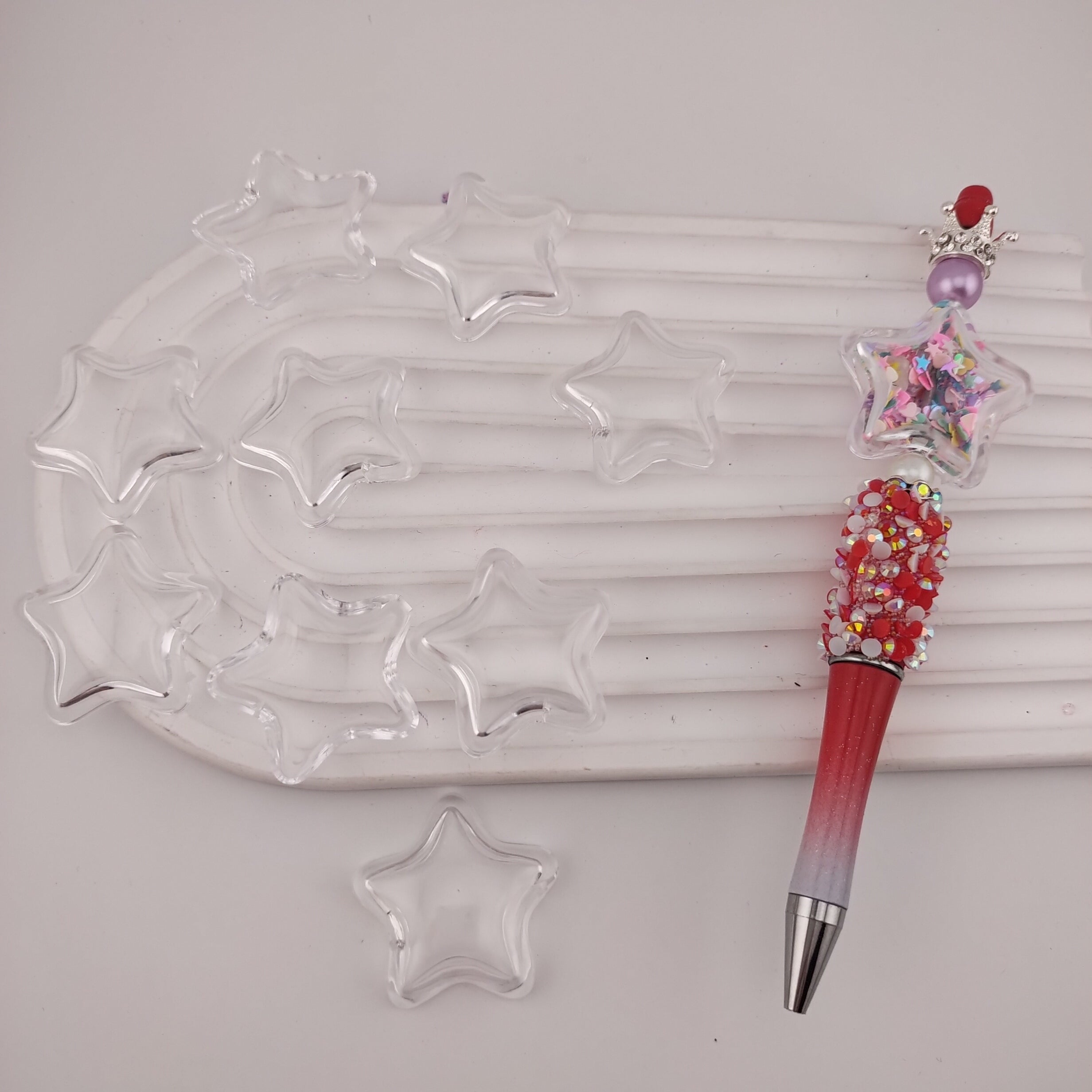 35MM Star Clear Box Shaker Based beads Fit For Beadable Pens