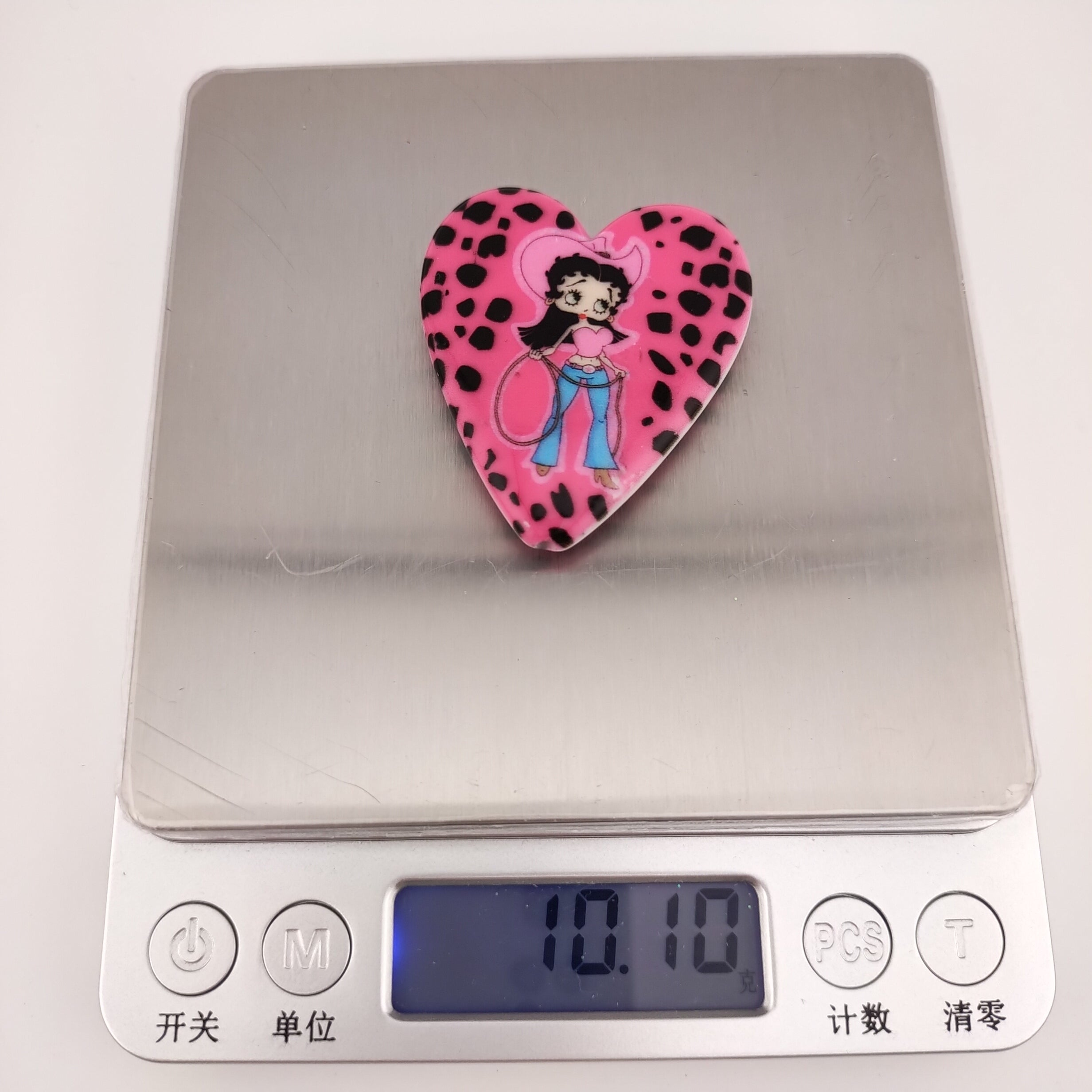 40MM Betty Printed Heart Shape Acrylich Beads Fit For Beadable Pens