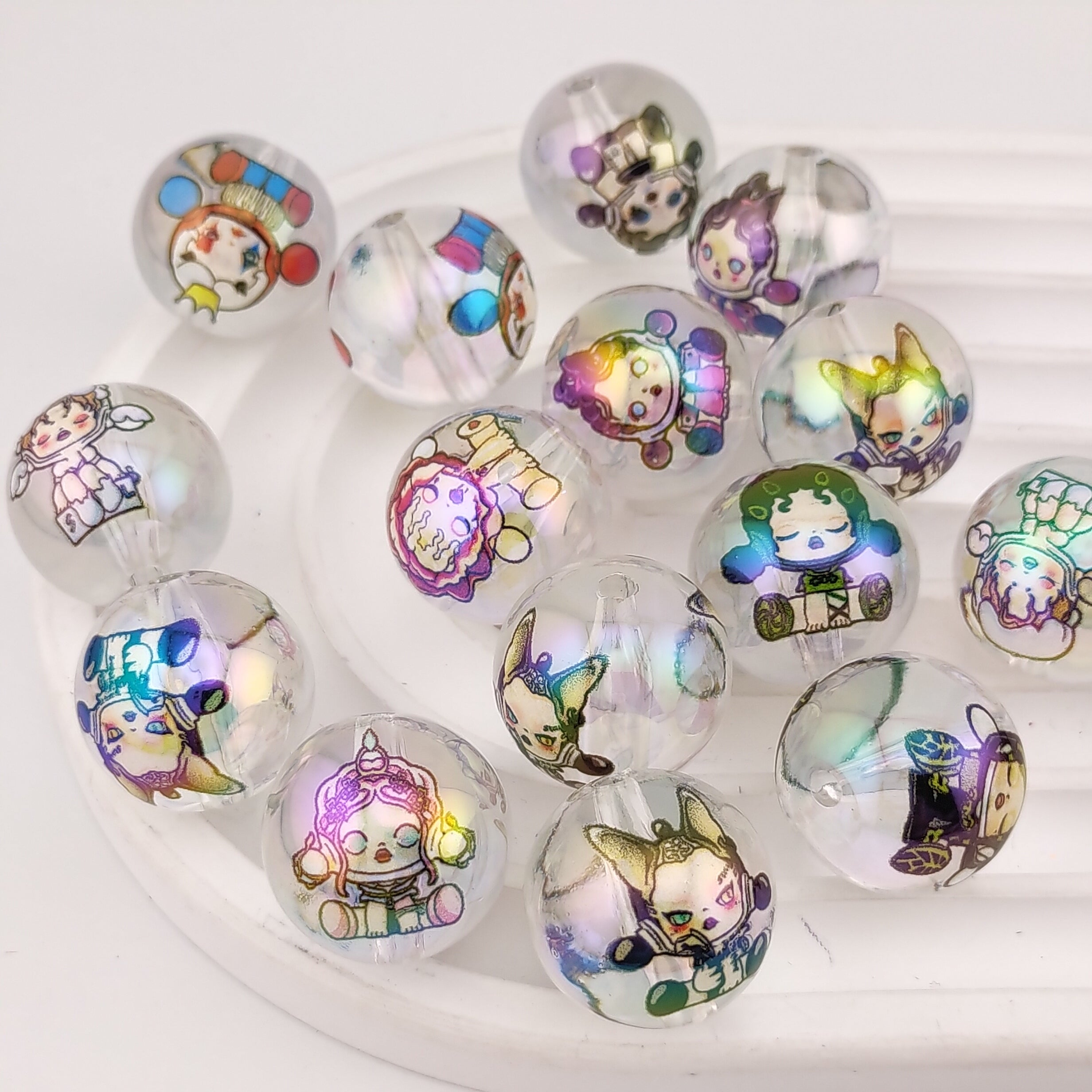 20MM Clear SP Printed Acrylic Beads Fit For Beadable Pens