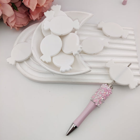 FS0840- 30mm Candy Based Beads Candy White Base Plate