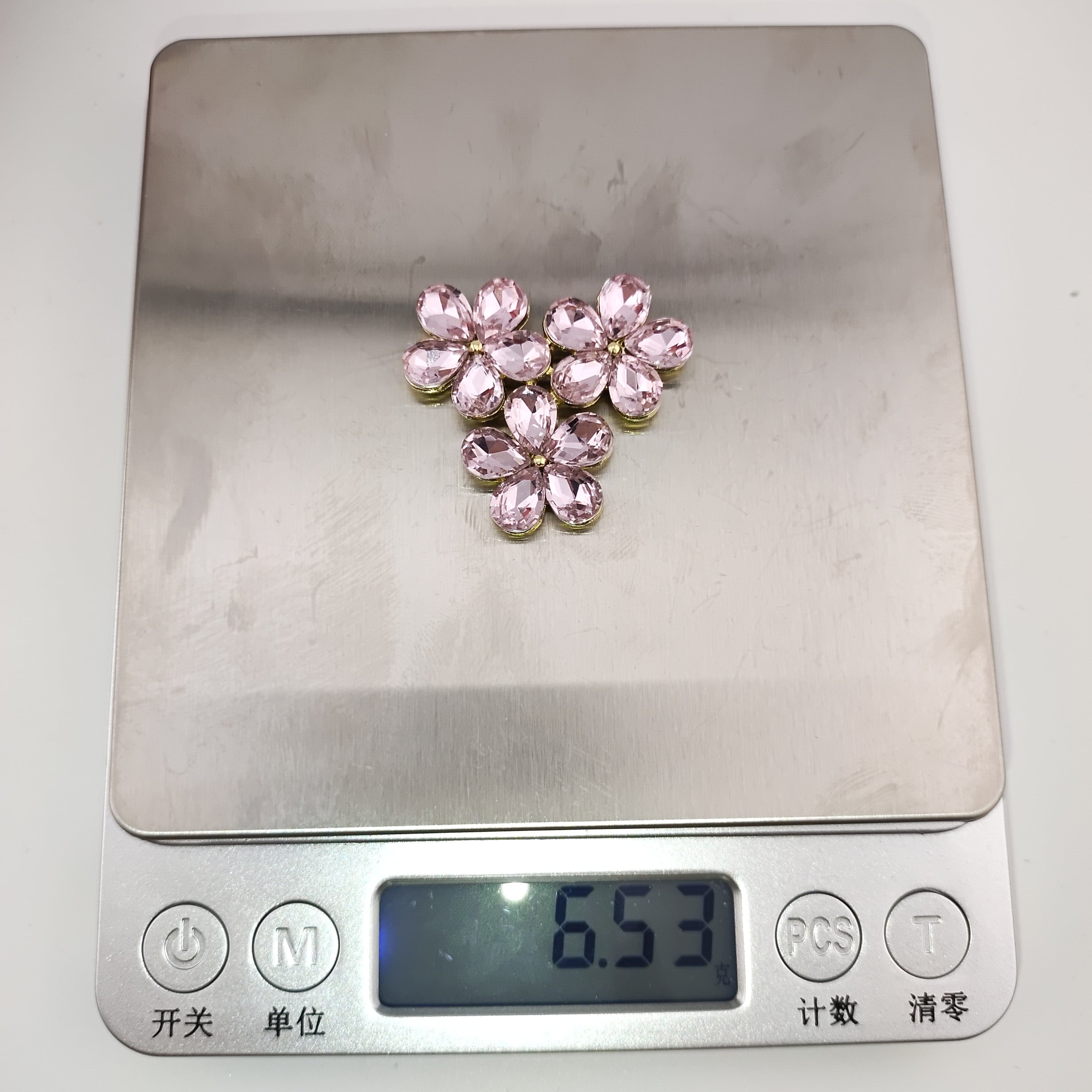 34MM Six Petal Flower Alloy Patch For Making Fancy Beads