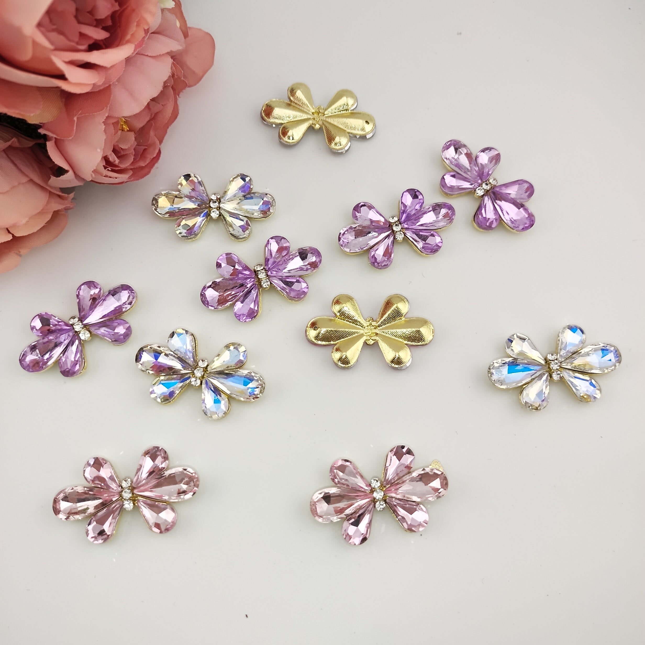 23.88MM 6 Petal Flowers Alloy Patch