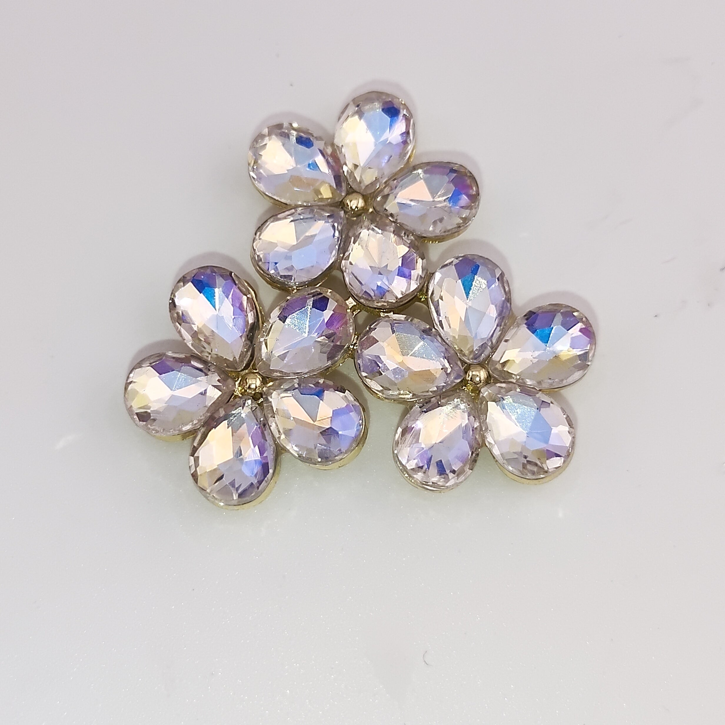 34MM Six Petal Flower Alloy Patch For Making Fancy Beads